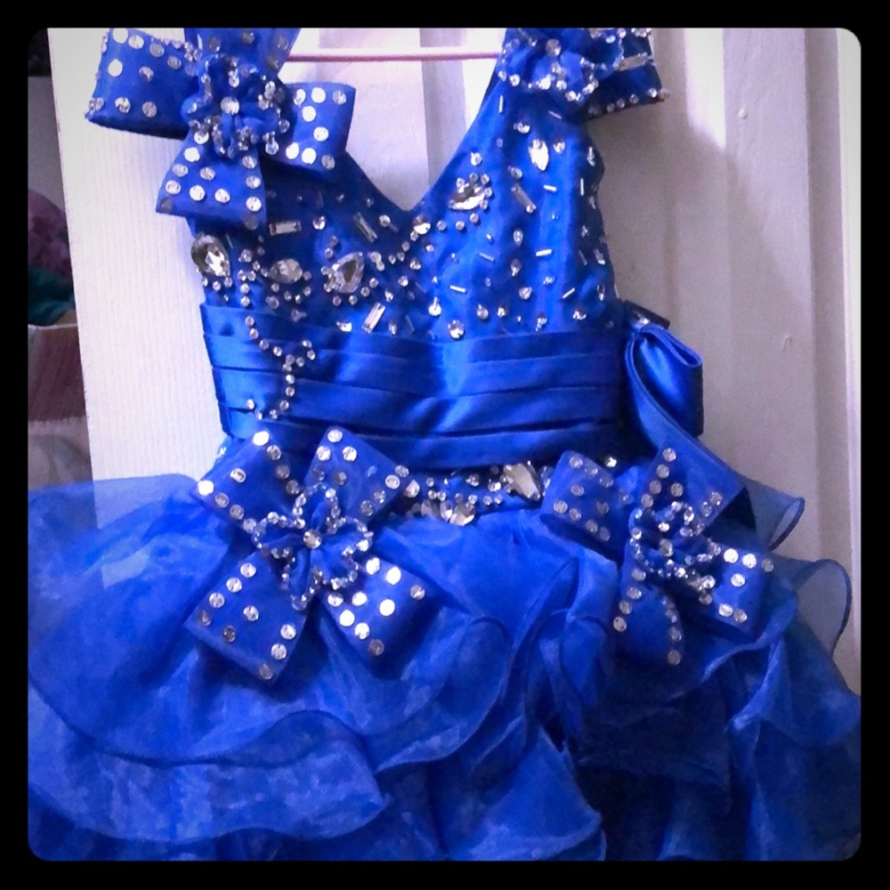 Royal blue cupcake pageant dress